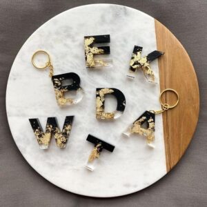 Resin Alphabet Keychain